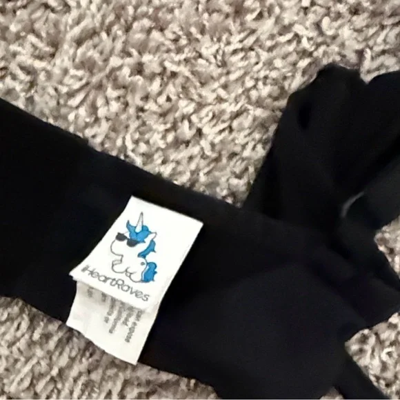 iHeartRaves Black Rhinestone Studded Bra - M - Picture 2 of 4